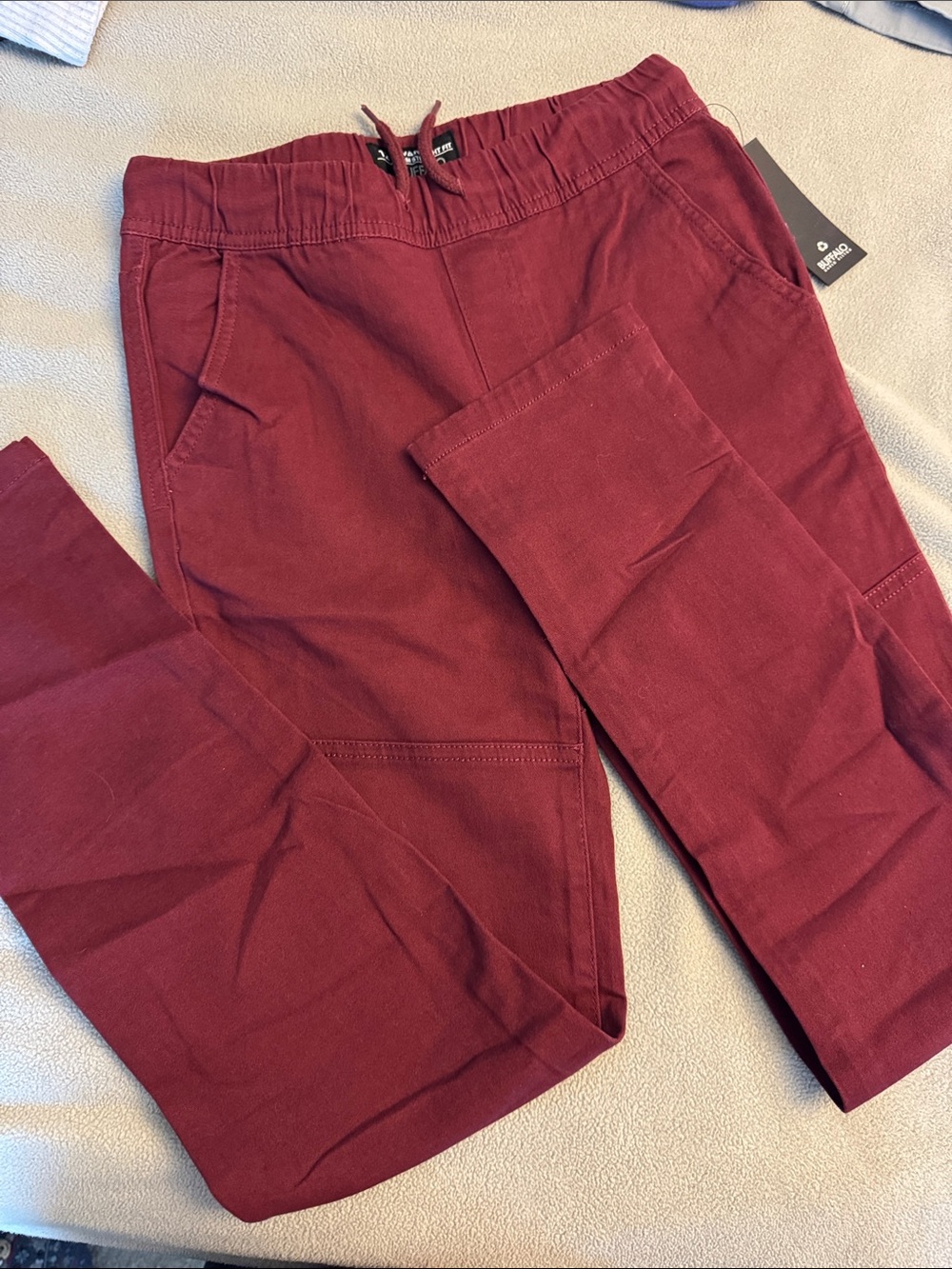 Buffalo David Bitton Kids Burgundy Drawstring Casual Pants